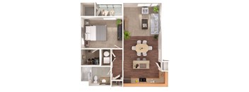 1 bedroom1  bathroom Baltimore Floorplan with 871 square feet at Discovery Heights, Issaquah, WA
