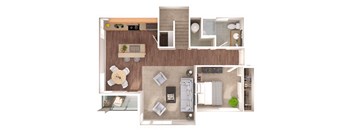 1 bedroom 1  bathroom Westmore Main Floor Floorplan with 1561 square feet at Discovery Heights, Washington, 98029