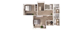 2 bedroom2  bathroom D Westmore Upper Floor Floorplan with 1561 square feet at Discovery Heights, Washington, 98029