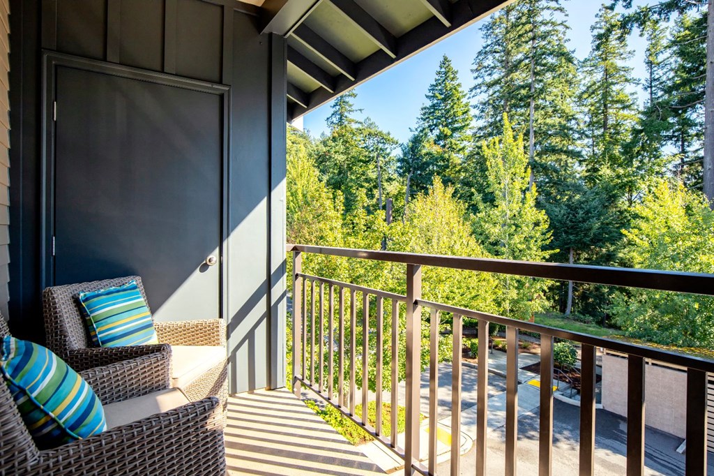 Private Balcony With Seating at Discovery Heights, Issaquah, WA