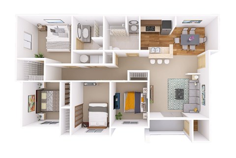 A series of images showing different rooms of a house.