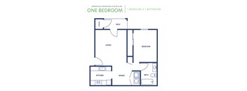 a floor plan of a one bedroom apartment