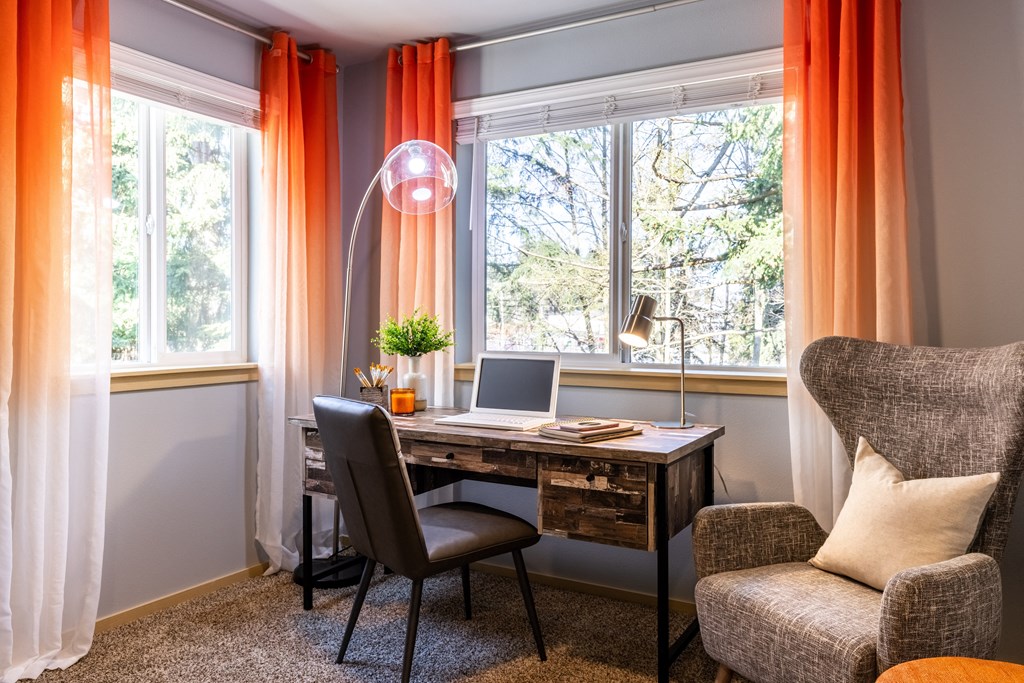 Beautiful Bright Bedroom with Desk at Manor Way, WA 98204, United States