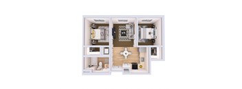 One Bedroom Floorplan at Ovation at Paine Field