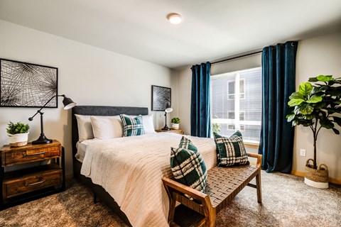 Bedroom With Expansive Windows at Panorama, Snoqualmie, WA, 98065