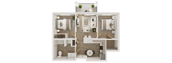 Unit 2Bedroom A at Ovation at Meeker, Washington, 98032