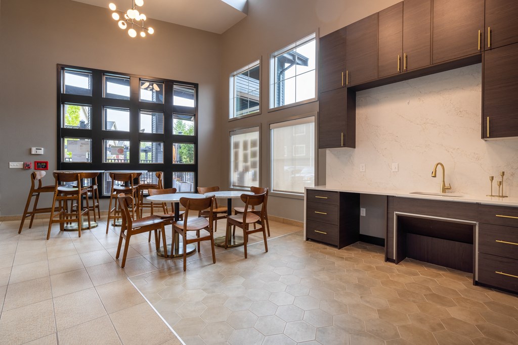 Office Entrance with tables and chairs