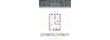 A floor plan for Type Esquites, a 711 sq ft apartment with 1 bedroom and 1.5 baths.