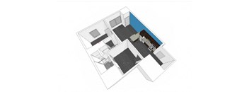 Den2 Floor Plan at Arbor Lofts, Southfield