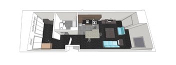 Village4 Floor Plan at Arbor Lofts, Michigan