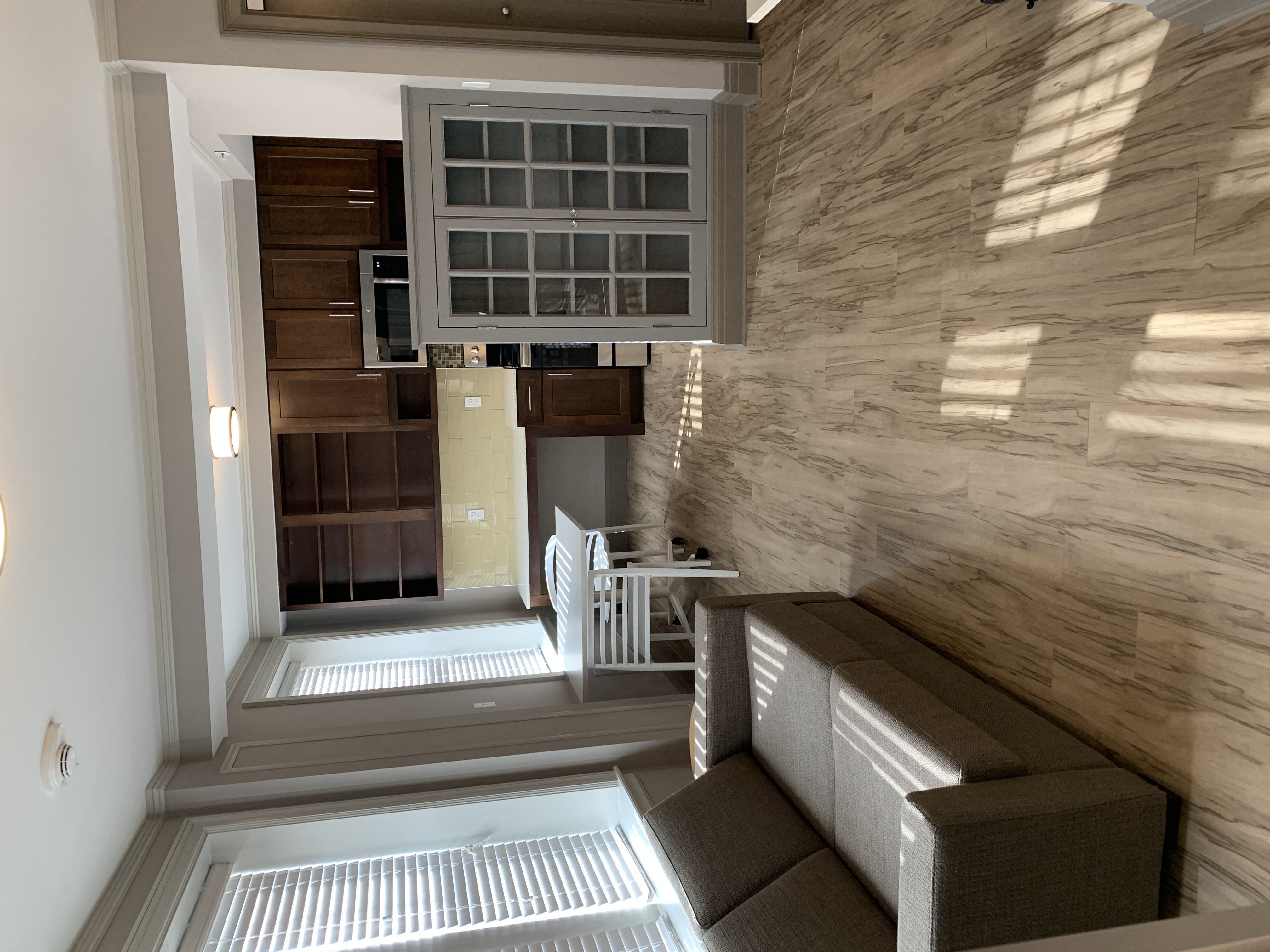 a view of the living room from the top of the stairs