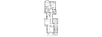 a floor plan of a house with many rooms and a staircase