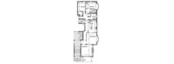 a floor plan of a house with bedrooms and a living room