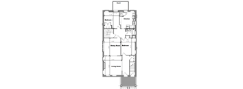 a floor plan of a house with bedrooms and a living room