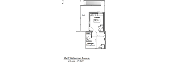a floor plan of a small house with a bedroom and a living room