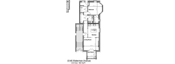 a floor plan of a house with a bedroom and a living room