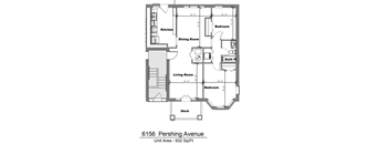 a floor plan of a bedroom apartment with a living room and a dining room