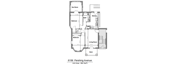 a floor plan of a house with bedrooms and a living room