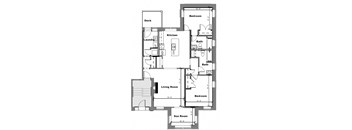 a floor plan of a house with bedrooms and a living room