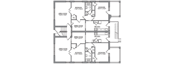 a floor plan of a house with three floors and a garage