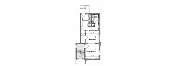 a floor plan of a house with a living room and a dining room