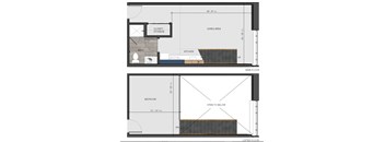 a before and after image of a floor plan of a room