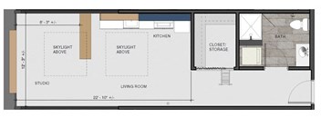 a floor plan of a room with a closet and a bedroom