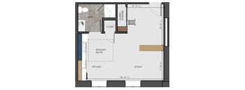 a floor plan of a house with a large window