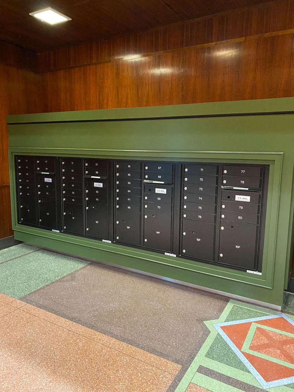 Amber Union Mailboxes, Falcon Heights, Minnesota