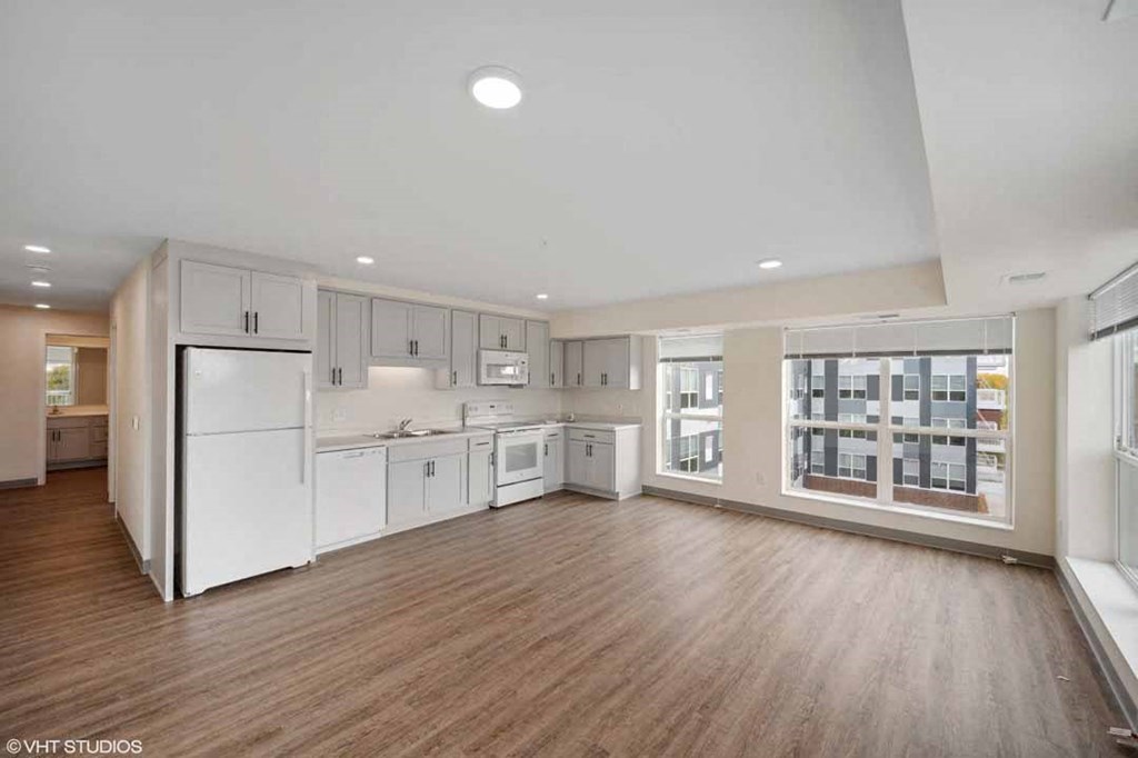 Midwell Apartments Living Room Kitchen