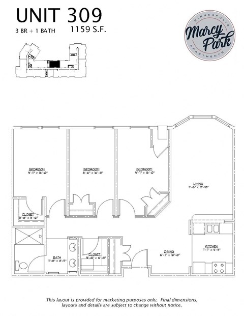 Marcy Park  Apartments floorplan