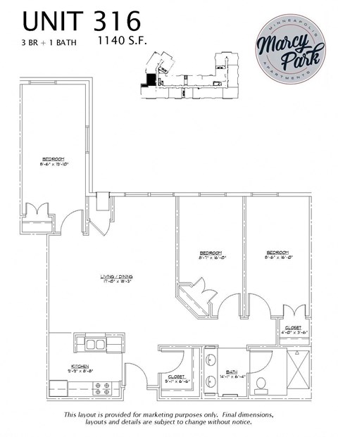 Marcy Park  Apartments floorplan