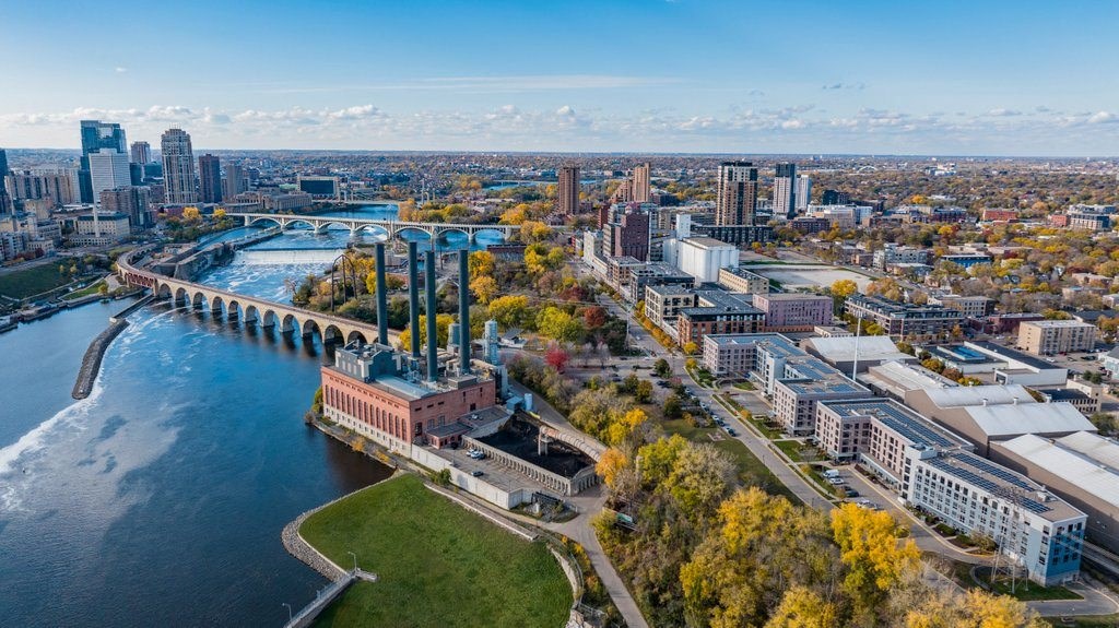 Stone Arch Minneapolis Aerial View