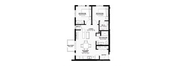A black and white image of a floor plan for a house.