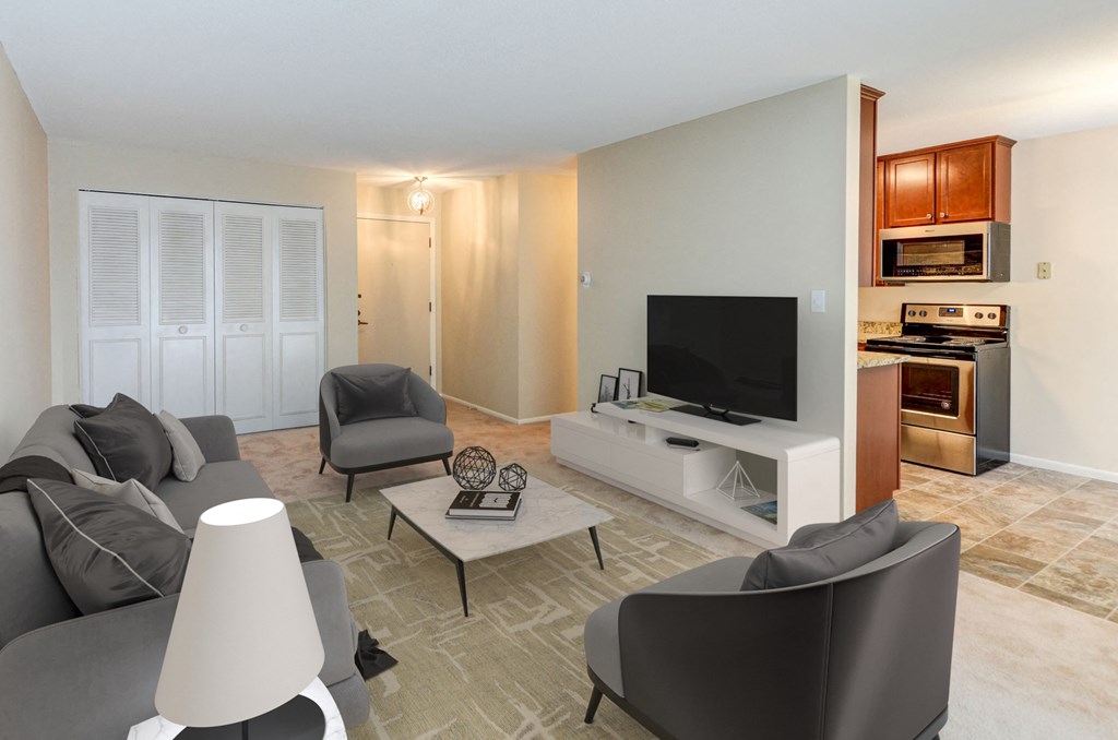 Charlton Estates staged living room, West St. Paul, Minnesota