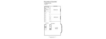 a floor plan of a small house with a bedroom and a living room