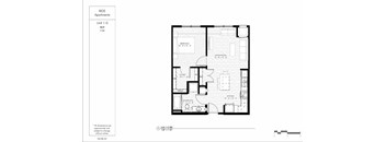 A floor plan of a one bedroom apartment.