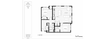 A black and white image of a floor plan for Ride Apartments, Unit 2-4.