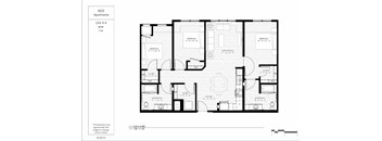 A black and white image of a floor plan for Ride Apartments.