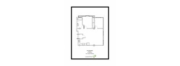 A floor plan of a two bedroom apartment.