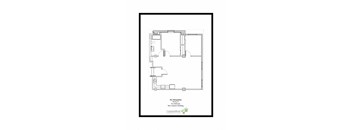 A floor plan of a two bedroom apartment.