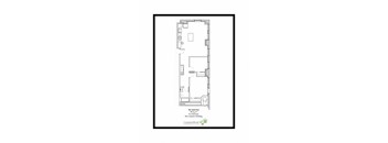Floor plan of a 900 square feet two bedroom condo.