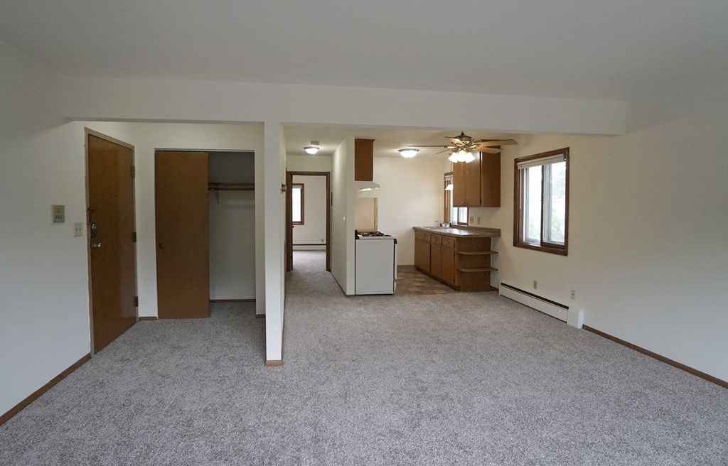 a view of the living room from the dining room