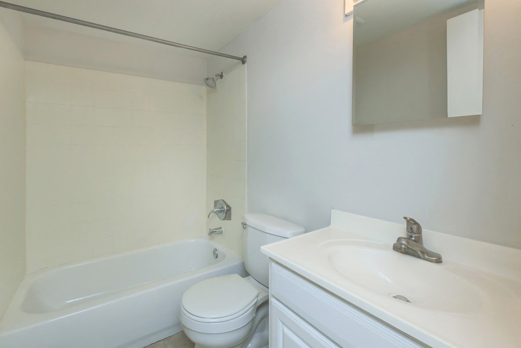 a bathroom with a sink toilet and a bath tub
