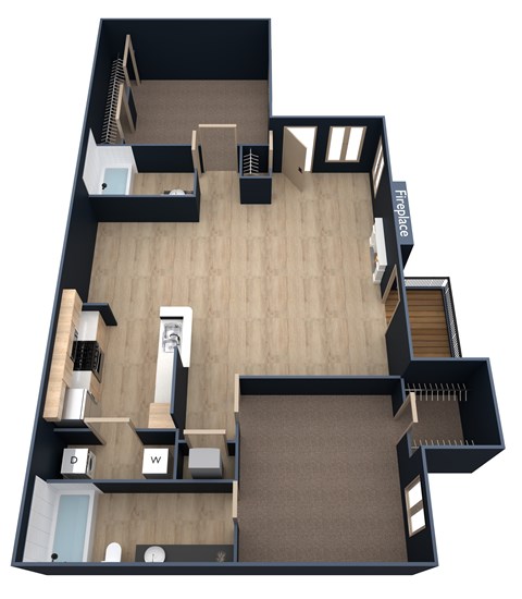 A floor plan of a house with labeled rooms.