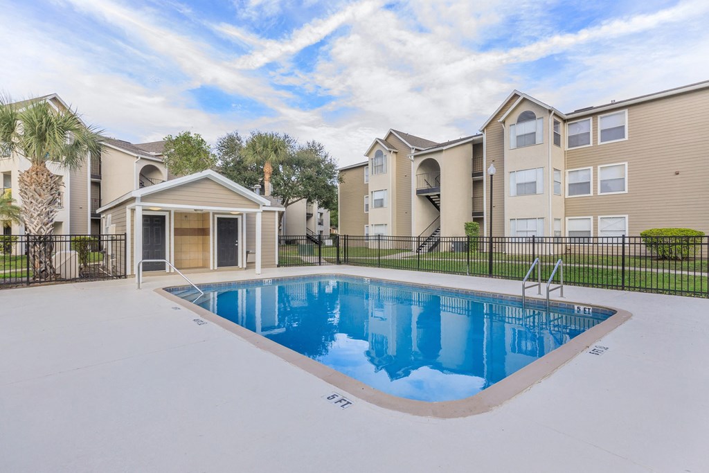 the preserve at ballantyne commons pool and apartment buildings