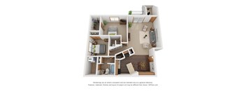 Two Bedroom 1.5 Bath D With Den