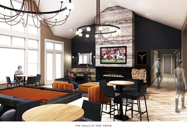 a rendering of the falls at pierce creek lobby