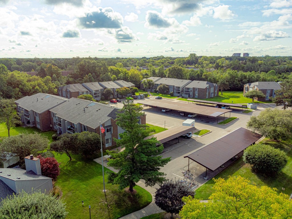 Aerial View of Three Oaks at Three Oaks Apartments, Troy, Michigan