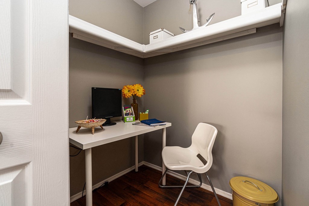 5x5 Storage Closet Converted to Home Office at Prentiss Pointe Apartments, Michigan